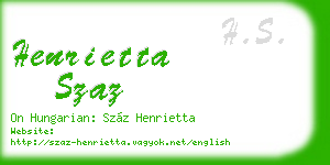 henrietta szaz business card