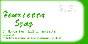 henrietta szaz business card